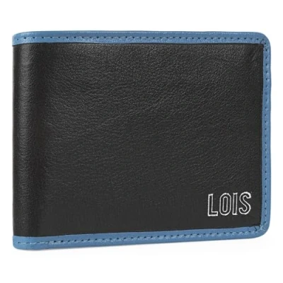 Afbeelding van Lois Portemonnee Heren Leer RFID Leren Met Stijlvol Design Duurzame Leather Wallet Voor Mannen Veiligheid En Klasse Elke Gelegenheid, Zwart
