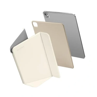 Afbeelding van tomtoc Smart Folio Hoes voor iPad Pro 11 inch 2024 M4 OLED, Afneembare, Dunne Beschermende met 4 gebruiksstanden en ultralicht glasvezelmateriaal, Magnetische Afdekking Pencil, Wit