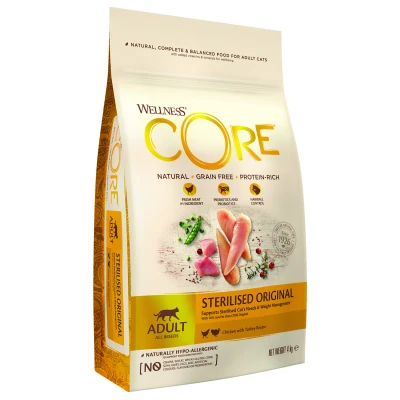 Afbeelding van Wellness Core Grain Free Cat Sterilised Kip&amp;Kalkoen Kattenvoer 4 kg