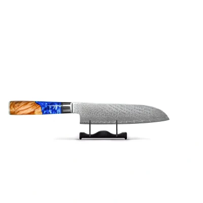 Afbeelding van Epoxy Sapphire Japans Damascus Santoku mes 18 cm