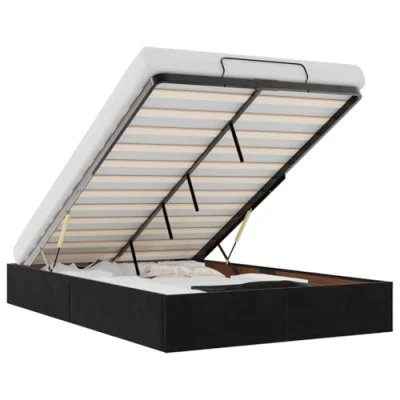 Afbeelding van Boxspringframe fluweel zwart 120x200 cm