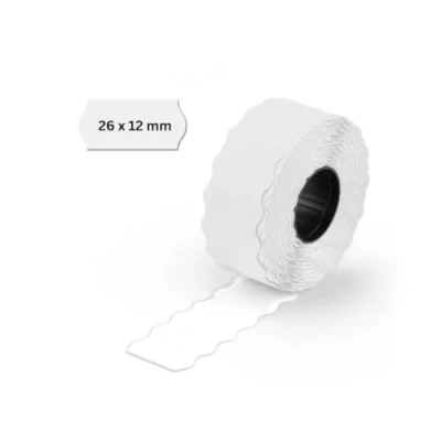 Afbeelding van POKORNYS 3.000 zelfklevende etiketten voor prijsetiketten (wit / 26 x 12 mm) I permanent hechtend markering met prijs, datum ... handlabels golfrand ​