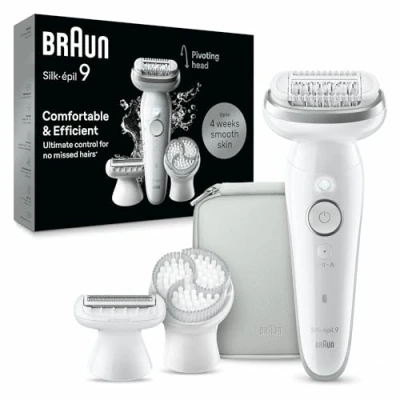 Afbeelding van Braun Silk épil 9 061 Epilator voor dames, elektrisch, met flexibele kop eenvoudig epileren, nat en droog, lang gladde huid,