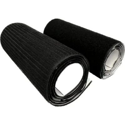 Afbeelding van dubbelzijdig klevend, Rusee klittenband, zelfklevend, extra sterk, klittenbandsluiting, 1 m, zelfklevend plakband, lusjesband, haakband, 180 mm breed, zwart