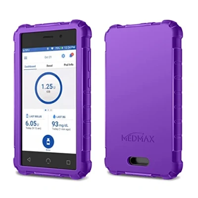 Afbeelding van MEDMAX Hoes voor Omnipod Dash PDM (Personal Diabetes Manager), Lichte Schokbestendige Antislip Siliconen Beschermhoes Cover met verhoogde schuine rand Apparaat (paars)