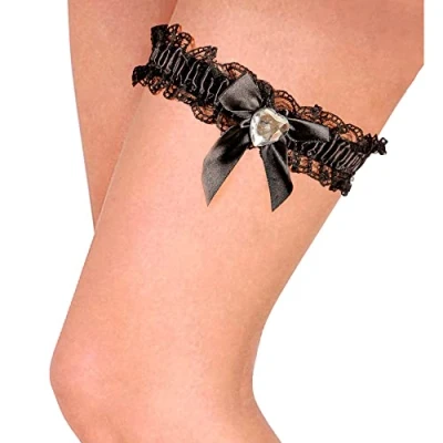 Afbeelding van WIDMANN Zwart met zilverkleurige jarretel Accessoires &gt; Panty&#039;s en kousen
