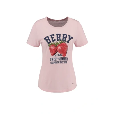 Afbeelding van Key Largo Berry Round Tshirt print, Dames, Maat: Large, Rose