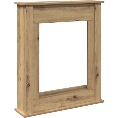 Afbeelding van Haardombouw 75x20x87,5 cm bewerkt hout artisanaal eikenkleurig