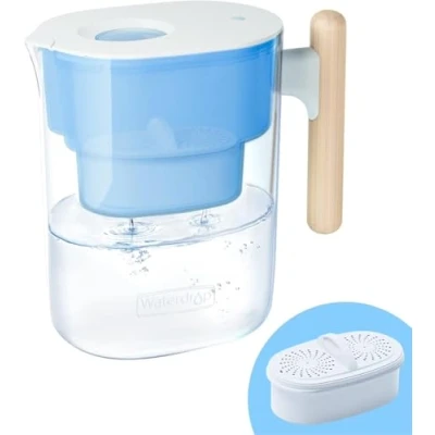 Afbeelding van Waterdrop Chubby NSF Gecertificeerd 3.5L Waterfilterkan met 1x90 Dagen Filter, Meertraps Filtersysteem, Verwijdert Lood, Fluoride, Chloor enz, BPA vrij, Blauw (Vervangingsfilter: WD PF 01A Plus)