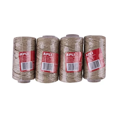 Afbeelding van APLI 18962 Pack 4 spoelen henneptouw 100 g/80 m per rol