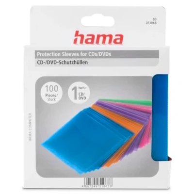 Afbeelding van Hama Cd/Dvd/Blu Ray Pp Sleeves 100 Pack Multi Kleur