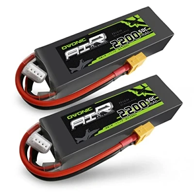 Afbeelding van OVONIC 3s Lipo Batterij 11.1V 2200mAh 50C met XT60 voor RC Evader BX Auto Truck Truggy Vliegtuig UAV Drone FPV (2 stuks)