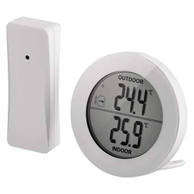 Afbeelding van EMOS Digitale thermometer met buitensensor, buitentemperatuur en binnentemperatuur, draadloze sensor, 80 m bereik, geheugen
