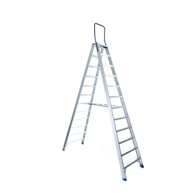 Afbeelding van Dubbele trapladder 2x12 treden Atom + Gratis beugel