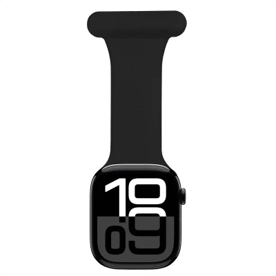 Afbeelding van Apple Watch bandje Siliconen en TPU (zacht) Zwart Geschikt voor Series 1/2/3/4/5/6/7/8/9/10/SE/Ultra/Ultra 2 (44/45/46/49 mm)