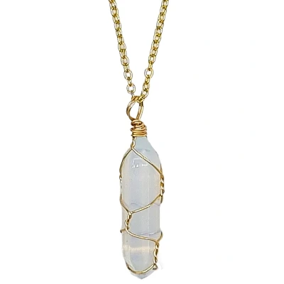 Afbeelding van Rhylane Opaliet Steen Hanger Goudkleurige Ketting 45 + 5 cm