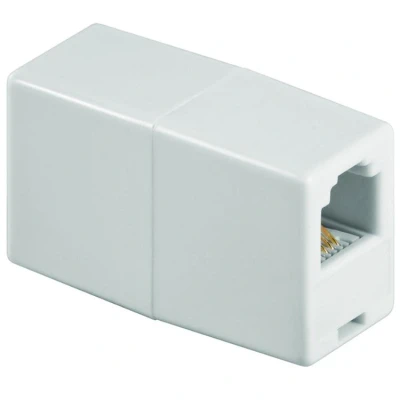 Afbeelding van RJ11 koppelstuk Wit Goobay