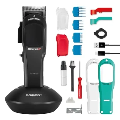 Afbeelding van GAMMA+ Boosted UP Professionele tondeuse met verbeterde prestaties, heren verstelbaar lemmet roterende motor, 120 minuten draadloze looptijd, 3 afdekkingen, 4 kammen, USB kabel type C