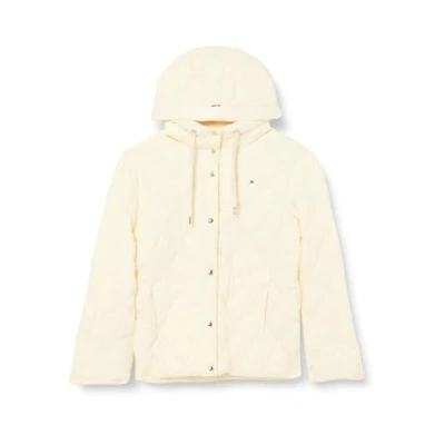 Afbeelding van Tommy Hilfiger dames Gewatteerd jack met donsvulling en quilt patroon in de kleur Creme, maat: L