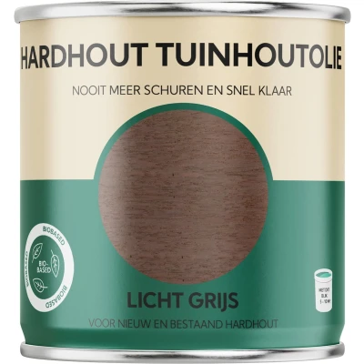 Afbeelding van hardhout Tuinhoutolie licht grijs olie biobased 750 ml