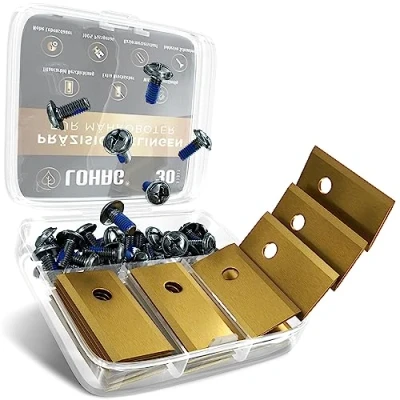 Afbeelding van lohag® 30 robotmaaierbladen voor Worx Landroid met titaniumcarbide legering incl. schroevenset ideale robotmaaieraccessoires reservemessen grasmaaier