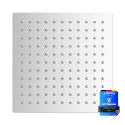Afbeelding van Ibergrif M20292 Regendouchekop, Roestvrij Stalen Regendouche, Diameter 20 cm, Vierkante, Chroom, Zilver
