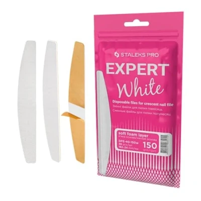 Afbeelding van STALEKS PRO Expert 40 wegwerp nagelvijl met zachte schuimbasis, zelfklevend, wit, 30 stuks (korrel 150)