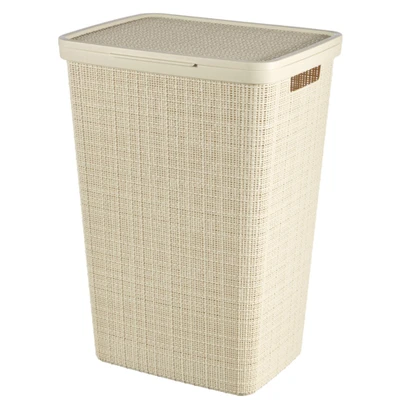 Afbeelding van Curver Wasmand Met Deksel Jute Look 58L Cr&Egrave;Me