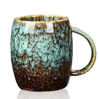 Afbeelding van keramische mok, koffiemok, grote Cappuccinokoppen, 500ml met handvat, saladeschaal, koffiebeker van porselein (C)
