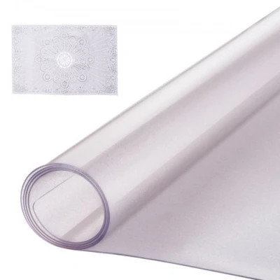 Afbeelding van VEVOR Rechthoekig tafelkleed, transparant, gematteerd, 914 x 1524 mm, dikte 1,5 pvc folie voor tafel, waterdicht, gemakkelijk te reinigen, tafelbescherming kantoor, keuken, restaurant,