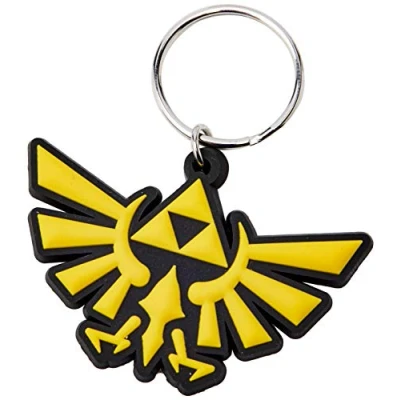 Afbeelding van Sleutelhanger Zelda: Triforce rubber metalen ring