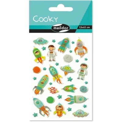 Afbeelding van Maildor CY005O Cooky 3D Stickers (1 vel, 7,5 x 12 cm, ideaal om te decoreren, verzamelen of cadeau geven, ruimte) 1 verpakking