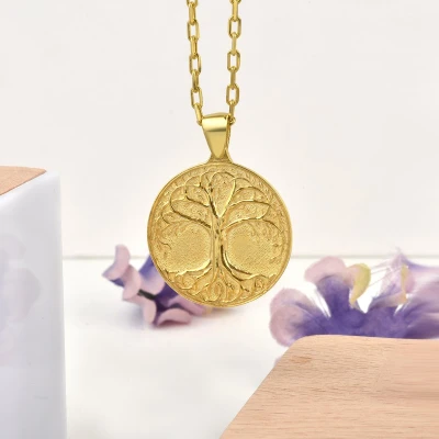 Afbeelding van Tree of Life ketting Gold Polished 24 inches