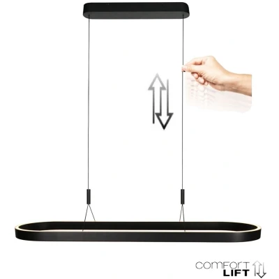 Afbeelding van Steinhauer Moderne hanglamp Mykty zwart ovaal 4205ZW
