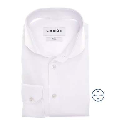 Afbeelding van Ledub overhemd heren Ledûb slim fit wit effen