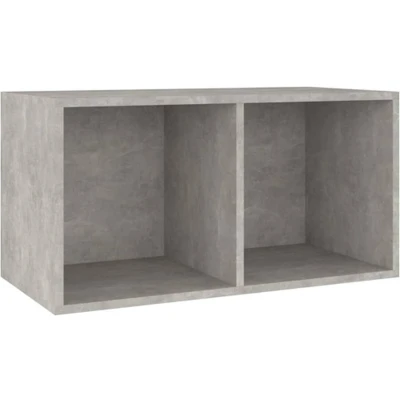 Afbeelding van Opbergbox voor LP&#39;s 71x34x36 cm bewerkt hout betongrijs