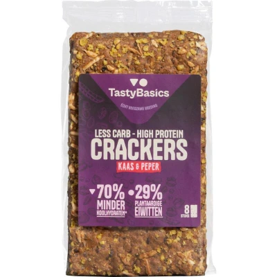 Afbeelding van TastyBasics Crackers kaas peper (8x25 gr)