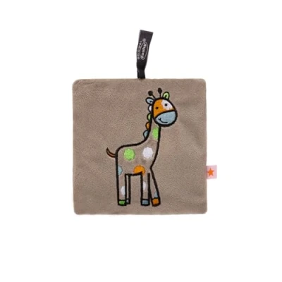 Afbeelding van Fashy Pittenzak warmtekussen met koolzaad vulling bruin giraffe 15x15 cm magnetronkussen 6+ maanden opwarmkussen baby knuffeldoekje op te warmen in de magnetron