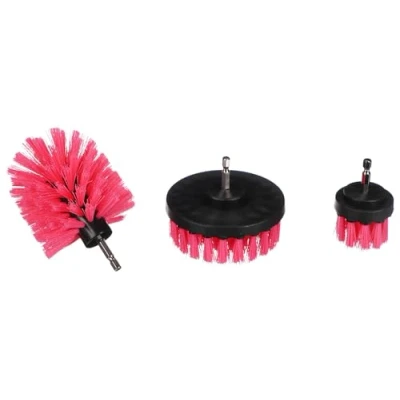 Afbeelding van SIXTOL CAR Detailing Boorborstel Roze 3 Set reinigingsborstels voor boormachines delig Velgen Onderkant Motorreiniging Huishouden Universele borstels