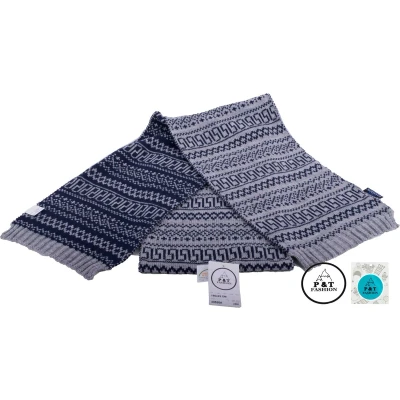 Afbeelding van P&amp;T Sjaal omkeerbaar grijs blauw 180 x 22cm