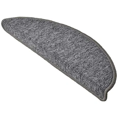 Afbeelding van Beautissu ProStair Trapmatten voor Smalle Trappen 55x15 cm 15 Stuks Trapmat Zelfklevend Afgerond Grijs