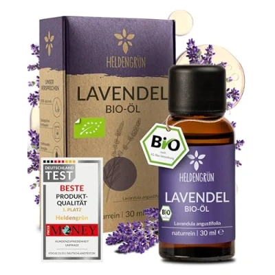 Afbeelding van Heldengrün® Biologische lavendelolie [100% natuurzuiver] De echte lavendel Lavandula Angustifolia etherische olie bio geurolie voor aromatherapie 30 ml