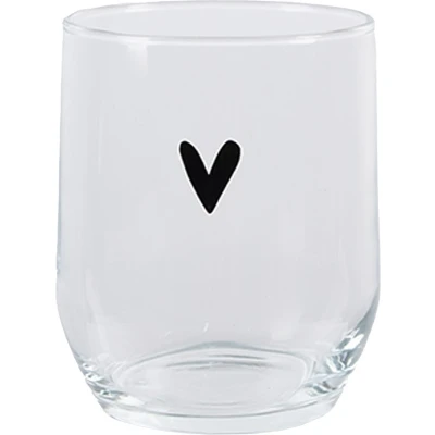 Afbeelding van Clayre &amp; Eef Waterglas Hart 300 ml Transparant Glas Drinkbeker