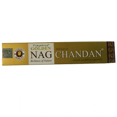 Afbeelding van Wierookstokjes Golden Nag Chandan 15 g sandelhout geur 1 doos