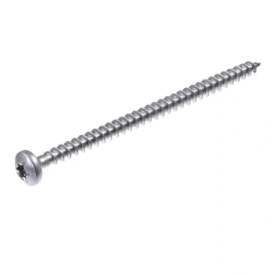 Afbeelding van SECCARO Spaanplaatschroef halfronde kop 5 x 80 mm, roestvrij staal V2A VA A2, houtschroef met volledige schroefdraad, TX/binnenzeskant, 100 stuks
