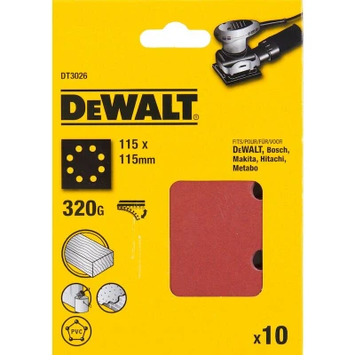 Afbeelding van DeWalt Accessoires Schuurpapier 1/4, 115x115mm, geperforeerd, velcro, K320 DT3026 QZ