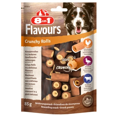 Afbeelding van 8in1 Flavours Crunchy Rolls Hondensnacks Kip Eend Rund 85 g