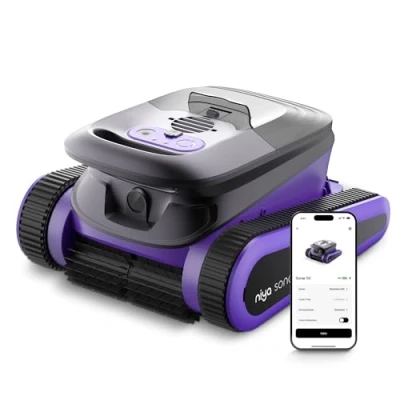 Afbeelding van Niya Sonar 50 Cordless Robotic Vacuum Pool Cleaner from the Creators of Dolphin, Up to 12 meters in Length, Scrubbing Brush with Waterline Cleaning