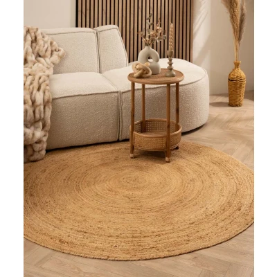 Afbeelding van Jute Vloerkleed Rond Boho &amp; Me Naturel 120 Cm