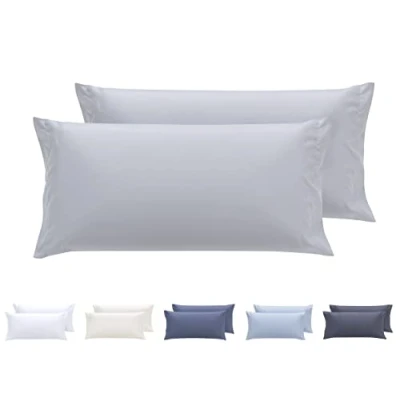 Afbeelding van Todocama Set van 2 kussenslopen, extra zacht, microvezel, hypoallergeen, stuks, 75 x 40 cm, lichtgrijs